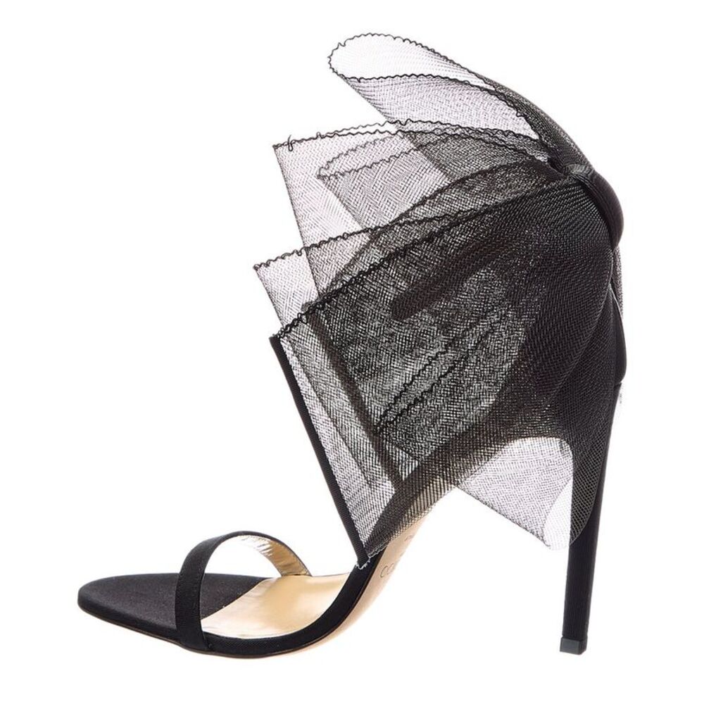 Jimmy Choo Aveline 100 Suede Sandal, Black - Picture 2 of 5